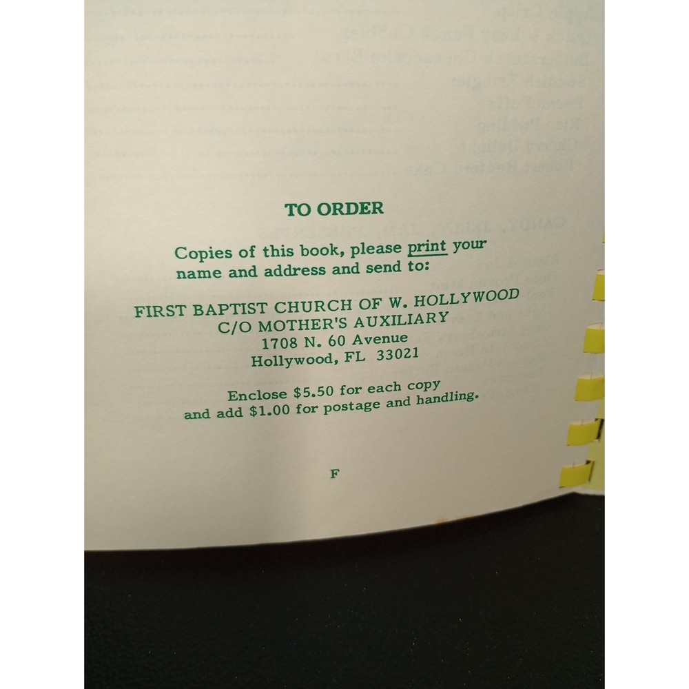 First Baptist Church Of West Hollywood Mother's Auxiliary Cookbook Hollywood, FL - Picture 10 of 11